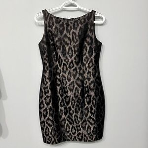 ANN TAYLOR Leopard Print Metallic Dress